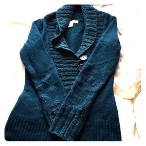 Blue long sleeve tunic sweater